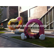 Large modern cartoon outdoor decoration stainless steel sculpture